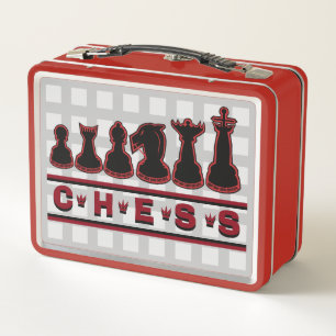 Draagbare schaakbord 2.0 metalen lunchbox