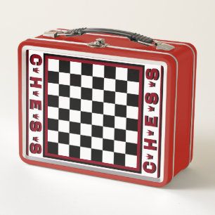 Draagbare schaakbord metalen lunchbox