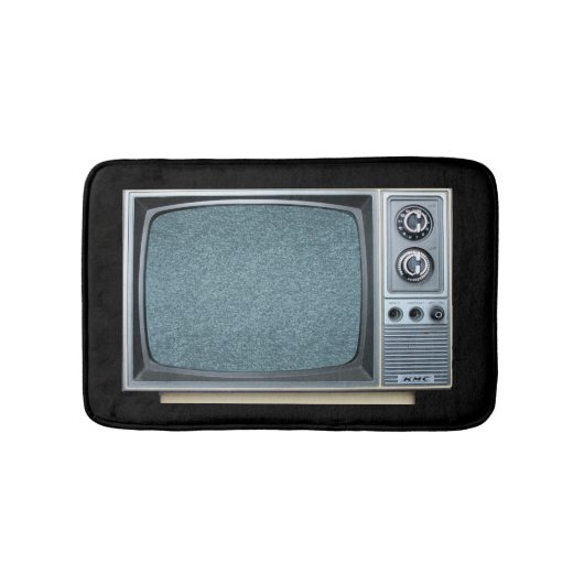 Draagbare Televisie met Statisch op het Scherm Badmat (Voorkant)