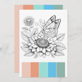 Draagbare Vlinder Kleurplaten Kaarten Kunsttherapi (Voorkant / Achterkant)