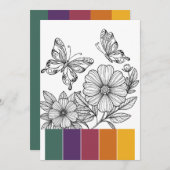 Draagbare Vlinder Kleurplaten Kaarten Kunsttherapi (Voorkant / Achterkant)