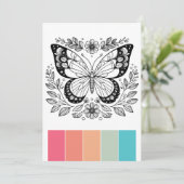 Draagbare Vlinder Kleurplaten Kaarten Kunsttherapi (Staand voorkant)