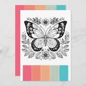Draagbare Vlinder Kleurplaten Kaarten Kunsttherapi (Voorkant / Achterkant)