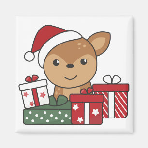 Draagbare winterdieren met kerstcadeau magneet