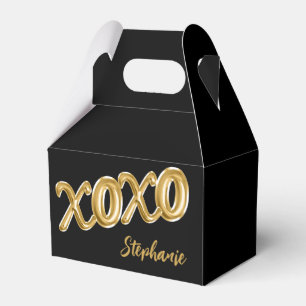 Draagbare XOXO Black Gold Foil ballon - Aangepast Bedankdoosjes