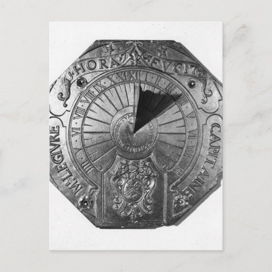 Draagbare zonnewijzer, van het gips Sierk 1756 Briefkaart (Voorkant)