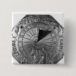 Draagbare zonnewijzer, van het gips Sierk 1756 Vierkante Button 5,1 Cm