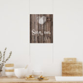 Draagboek bruiloft floral rustious wood trouwbord poster (Keuken)