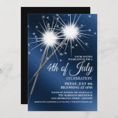 Draagende Sparklers 4e van de Uitnodigingen van de (Voorkant / Achterkant)