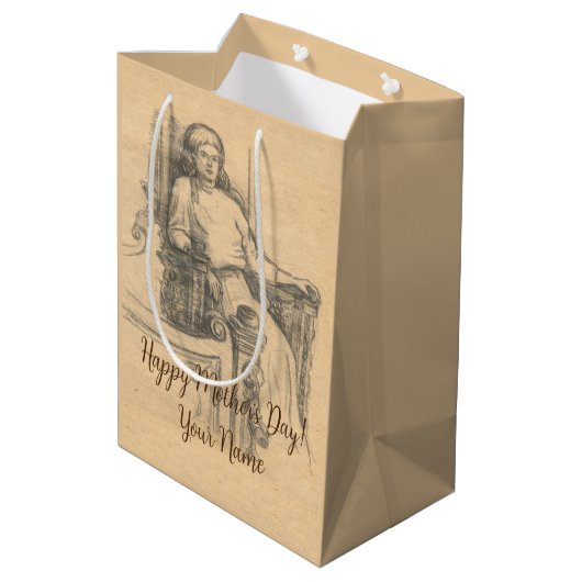 Draagpotloodgrafiek op het vliegtuig medium cadeauzakje (Achterkant Gekanteld)