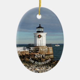 Draagse vuurtoren Breakwater Kerstmis Keramisch Ornament