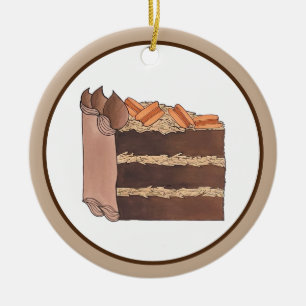 Draagstuk van de Duitse Chocolade Cake Slice Birth Keramisch Ornament