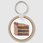 Draagstuk van de Duitse Chocolade Cake Slice Birth Sleutelhanger (Voorkant)