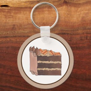 Draagstuk van de Duitse Chocolade Cake Slice Birth Sleutelhanger