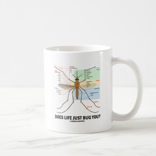 Draagt het leven je alleen maar? (Muggenanatomie) Koffiemok (Rechts)