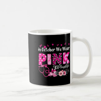 Draagt Oktober Roze Icu Verpleegster Borst Koffiemok