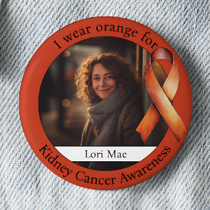 Draagt Oranje voor Nierkanker Bewustzijn Foto Ronde Button 5,7 Cm