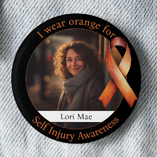 Draagt Oranje voor Self Injury Awareness Foto Ronde Button 5,7 Cm