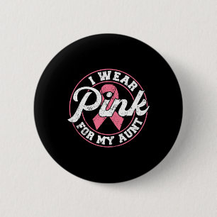 Draagt Roze Voor Mijn Tante Borstkanker Bewustzijn Ronde Button 5,7 Cm
