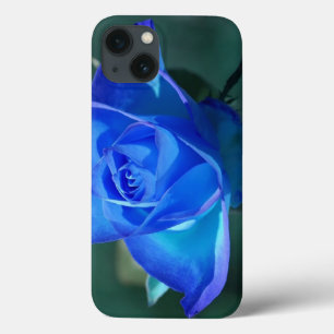 Draagtas met blauw blauw Roos iPhone 13 Hoesje