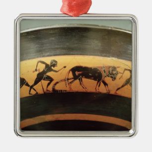 Draagtas met zwarte afbeelding metalen ornament