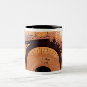 Draagtas met zwarte afbeelding tweekleurige koffiemok (Center)