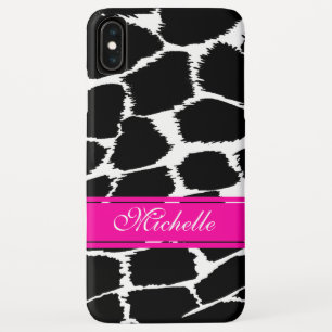 Draagtas met zwarte, witte en roze vingerafdruk iPhone XS max hoesje
