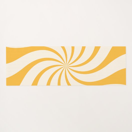 Draai Abstract Patroon in geel en amandelcrème Yogamat (Achterkant (horizontaal))