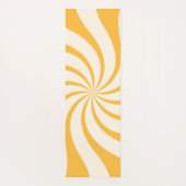 Draai Abstract Patroon in geel en amandelcrème Yogamat (Achterkant)