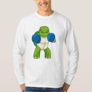 Draai als boxer met gebarsten handschoenen t-shirt