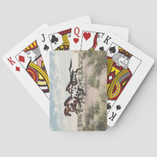 Draai als de wind - galopende verfpaarden pokerkaarten
