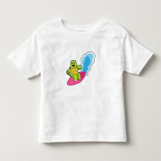 Draai als Surfer met surfplank Kinder Shirts (Voorkant)