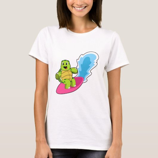 Draai als Surfer met surfplank T-shirt (Voorkant)
