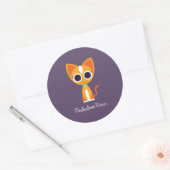 Draai de kat ronde sticker (Envelop)