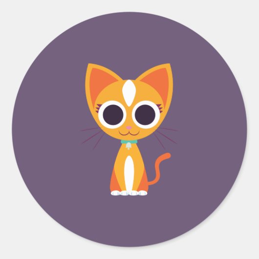 Draai de kat ronde sticker (Voorkant)