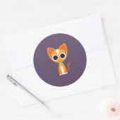Draai de kat ronde sticker (Envelop)