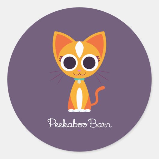 Draai de kat ronde sticker (Voorkant)