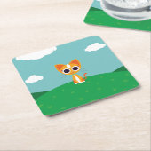 Draai de kat vierkante kartonnen onderzetter (Schuin)