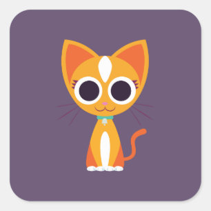 Draai de kat vierkante sticker