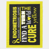 Draai de wereld Blauwgroen...Endometriose Fleece Deken (Voorkant)