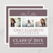  draai Foto Collage Afstuderen Uitnodiging (Voorkant / Achterkant)