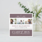  draai Foto Collage Afstuderen Uitnodiging (Staand voorkant)