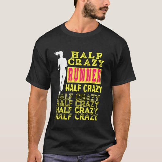 Draai Funny Half Marathon Runner met Sarcastic G T-shirt (Voorkant)