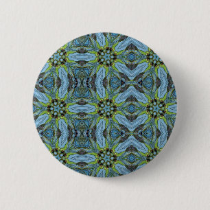 Draai geometrische abstracte planten om ronde button 5,7 cm