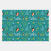 Draai het Blauwgroen Citaat van de Elf Pattern Inpakpapier Vel (Voorkant 3)