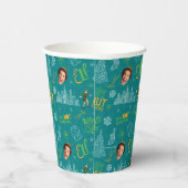 Draai het Blauwgroen Citaat van de Elf Pattern Papieren Bekers (Rechts)