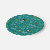 Draai het Blauwgroen Citaat van de Elf Pattern Papieren Bordje (Gekanteld)