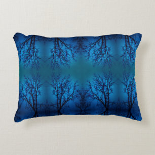 Draai het glas, huilende boom blauw bos Abstract Accent Kussen