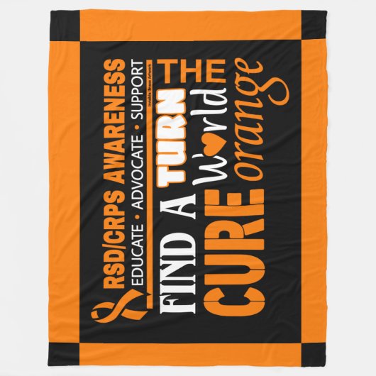 Draai het Sinaasappel van de Wereld...RSD/CRPS Fleece Deken (Voorkant)