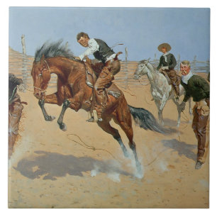 Draai Him Loose, Bill, c.1893 (olie op canvas) Tegeltje